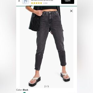Top shop mom jeans 30 faded black
